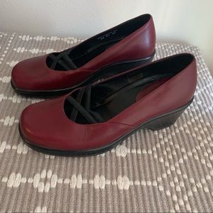 Red Dansko slip on heel
